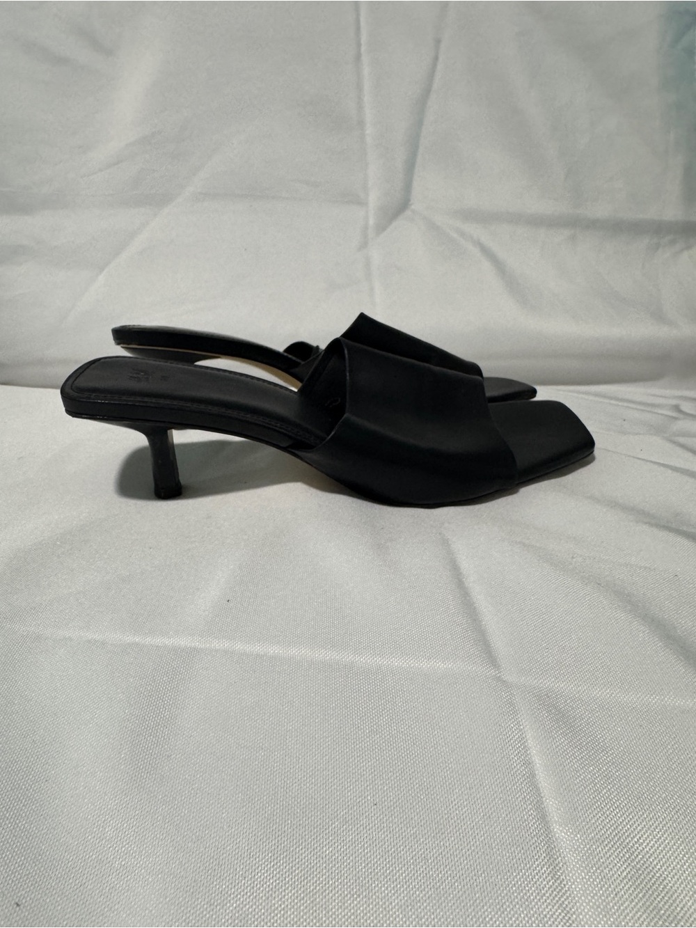 H&M Black Slip-On Kitten Heel Mules